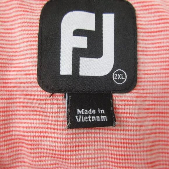 FootJoy Polo Shirt‎ Men's 2XL Pink Polyester Short Sleeve Collared High Low Slit - Picture 3 of 10